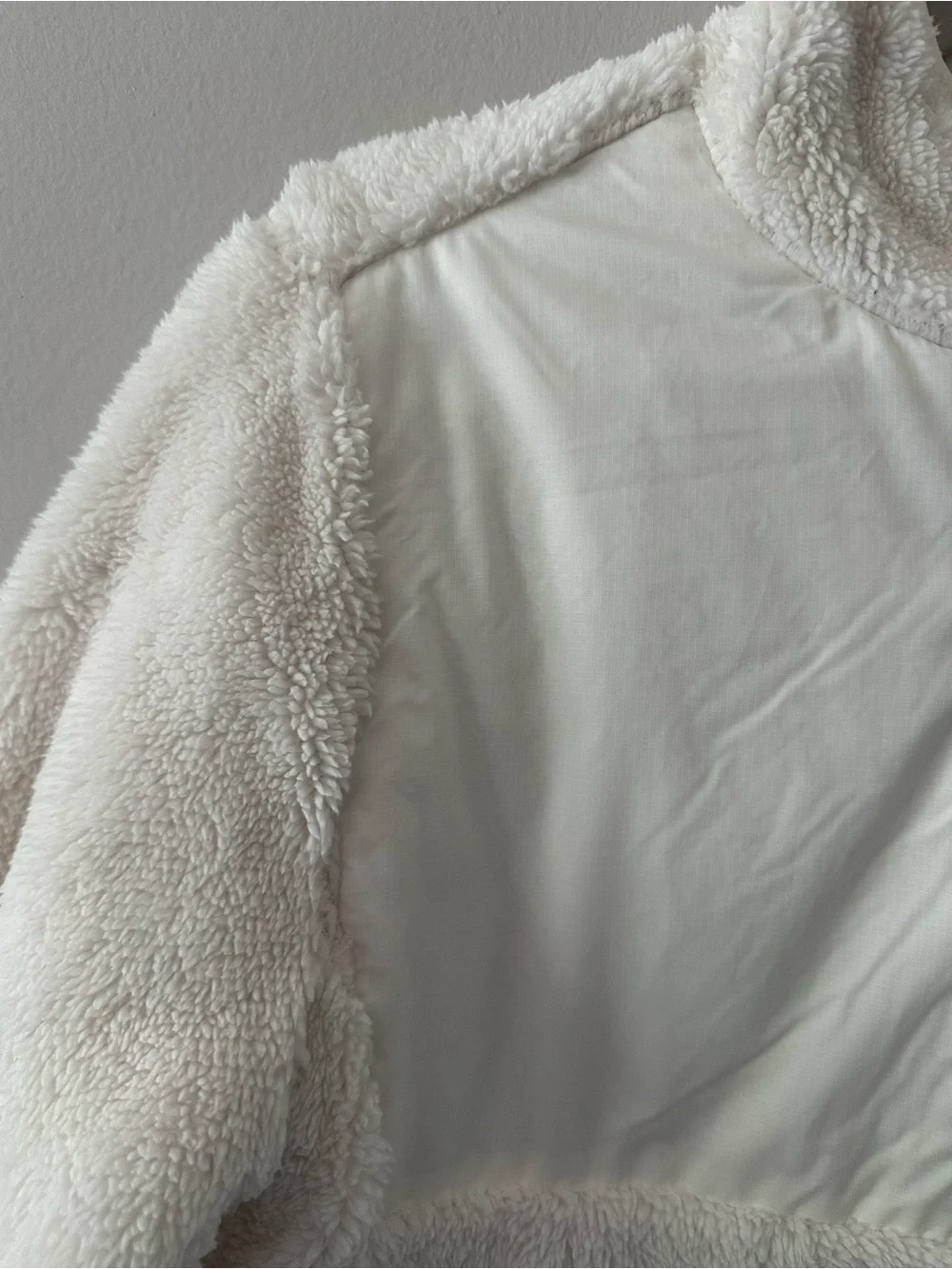 Cozy Sherpa Zip-Up Jacket in Cream-Size 12/14